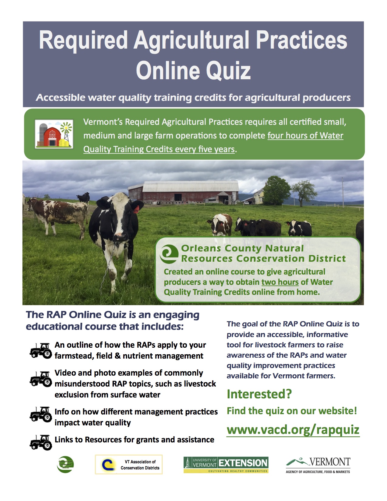 RAP Quiz Vermont Association of Conservation Districts